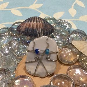Beaded Seashell Pendant. Crafted with Care
